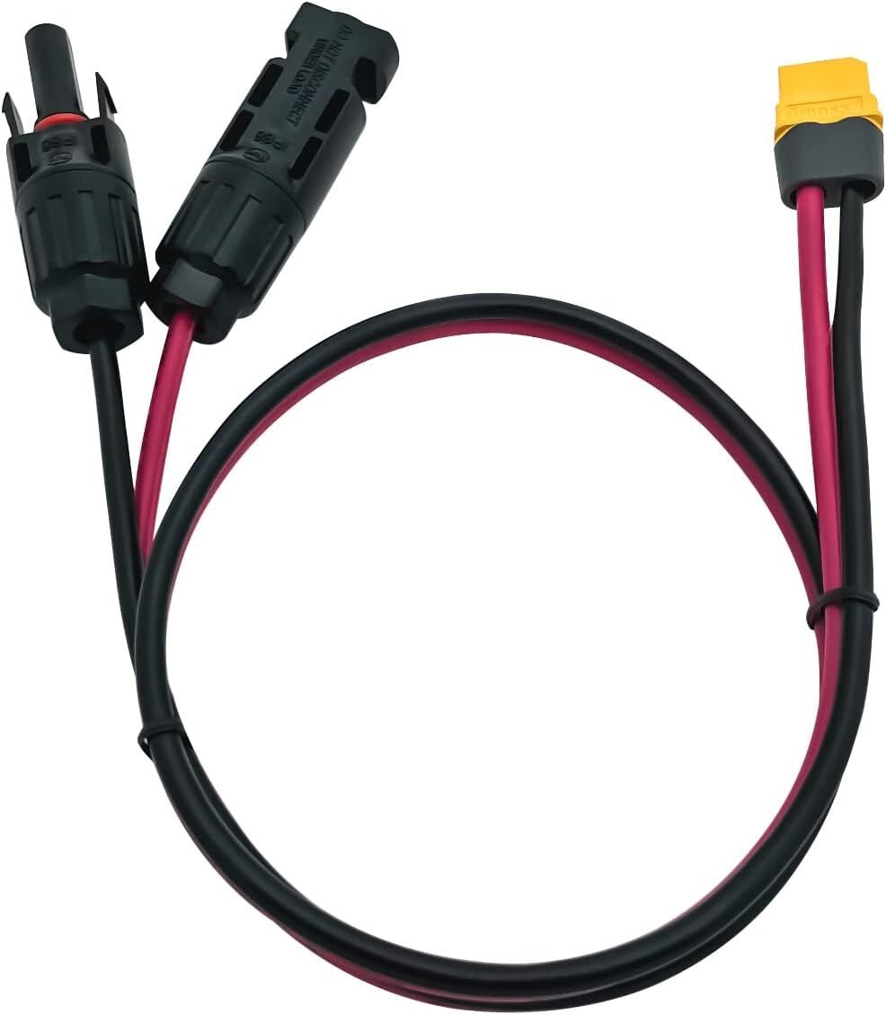 12AWG XT60 Female to Solar Connector Extension Cable Fit Solar Generator
