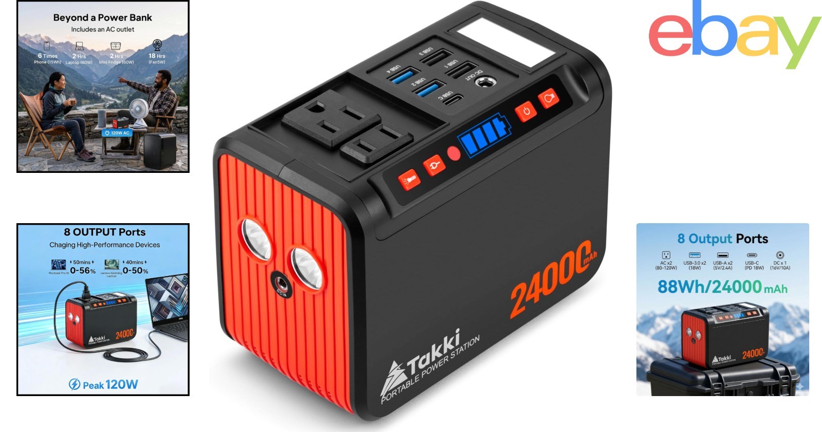 Portable Battery Backup with Fast Charging and Lightweight Design for Camping