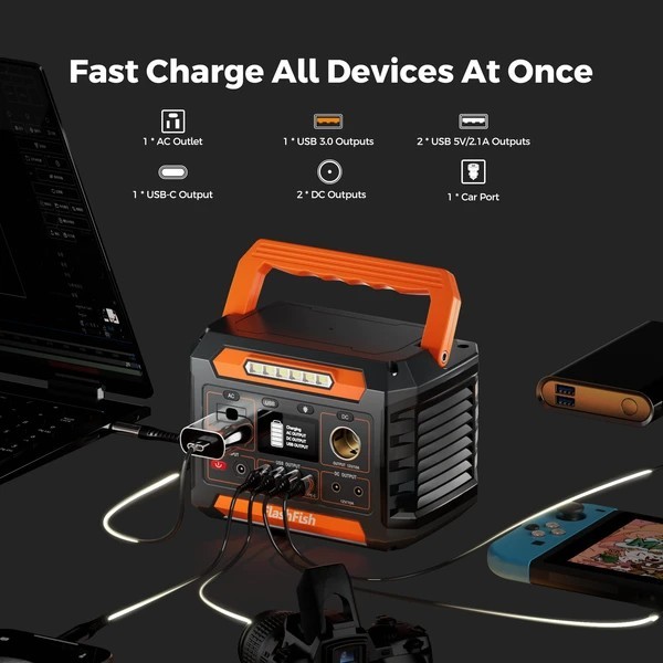 200W Portable Power Station 144Wh Solar Generator CPAP Backup Battery Camping