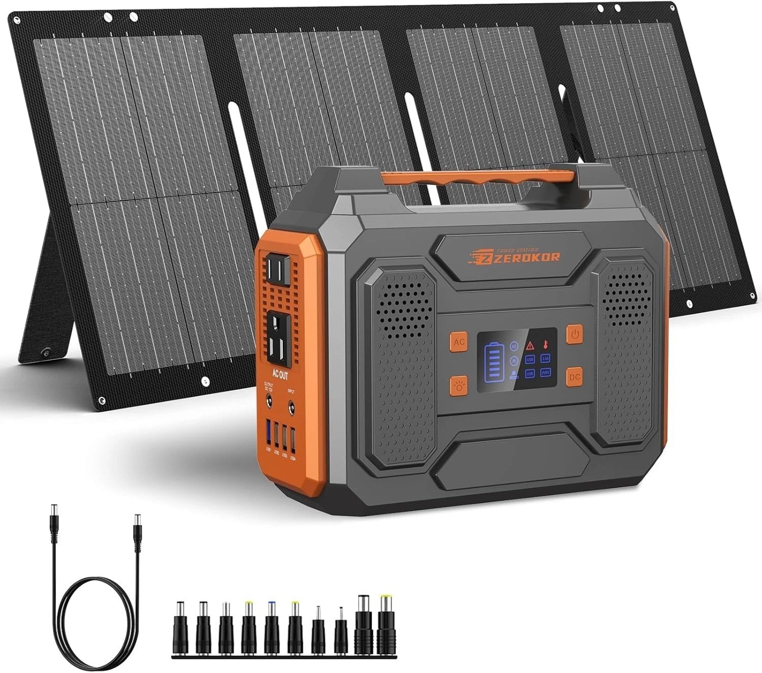 Portable Solar Generator 300W with 60W Panel