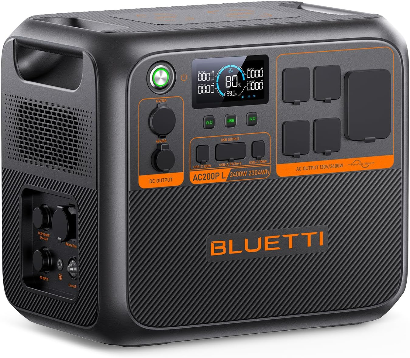 AC200PL Portable Power Station, 2304Wh Solar Generator, Expandable to 8448Wh W/