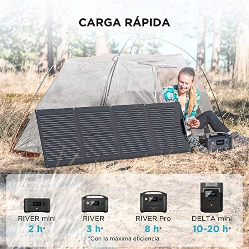 110W Portable Solar Panel, Foldable with Carry Case, High 23% Efficiency, IP68 W