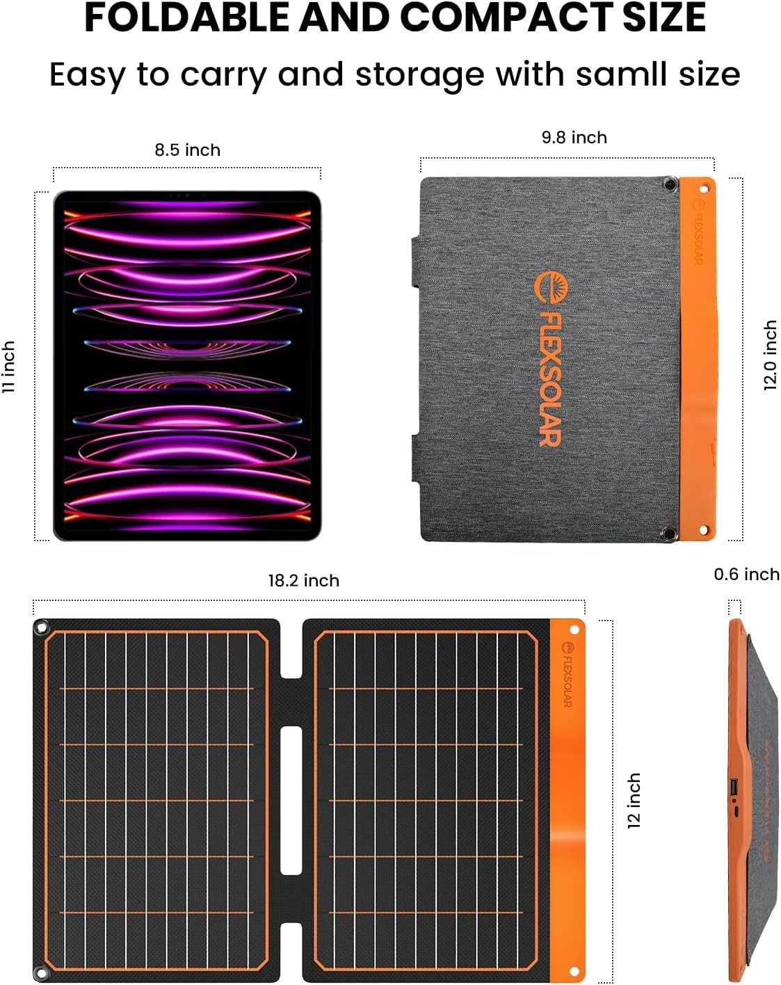 20W High Conversion Solar Panel with Dual USB Outputs for Smart Devices