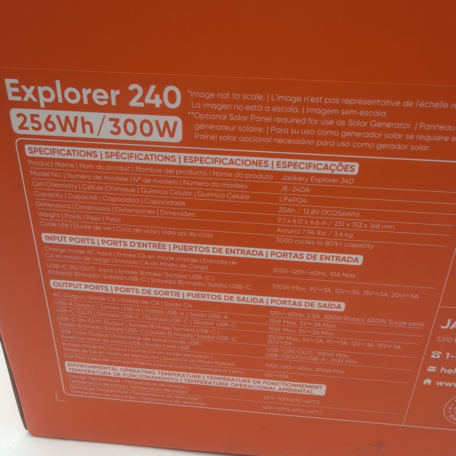 New Jackery Explorer 240 Solar Generator 256Wh/300W