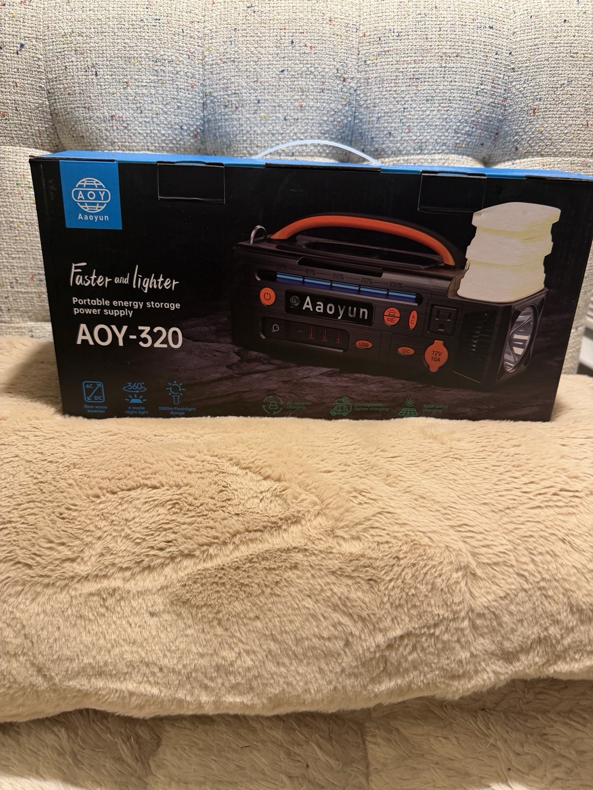 Aaoyun AOY-320 Portable Power Station Solar Generator – New