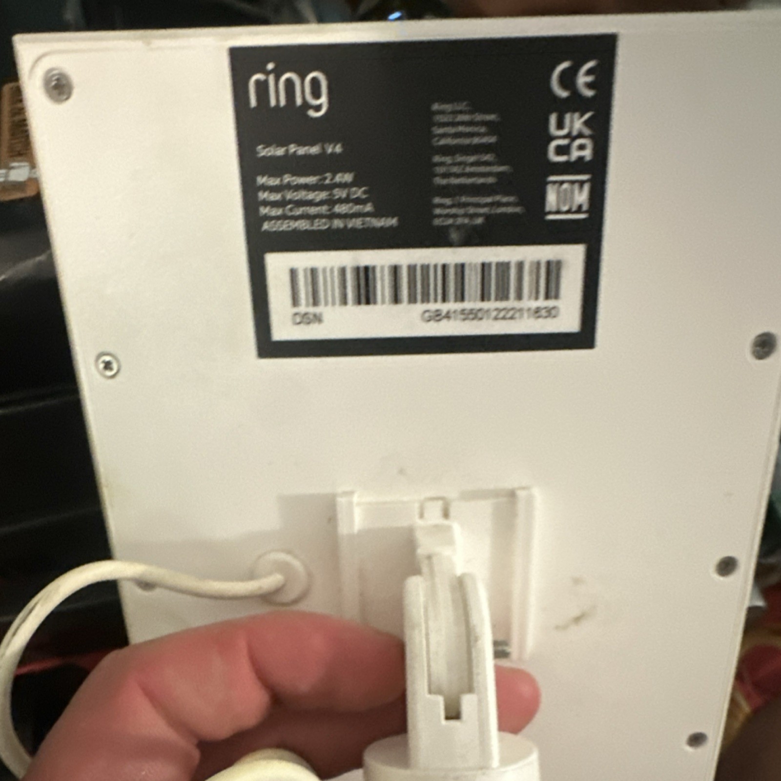 Ring Solar Panel 2.4W White Solar Power