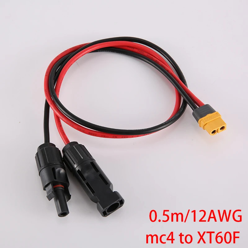 Charge Extension Cable 12AWG MC4 XT60 Adapter For Portable Power Station Tools
