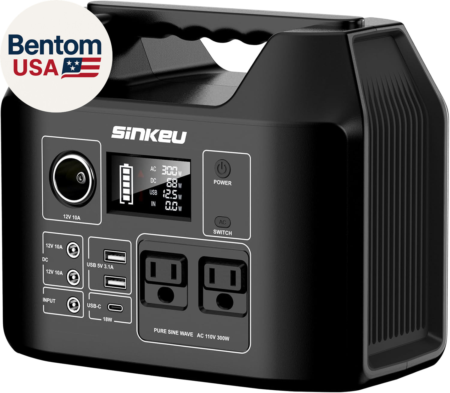 Portable Power Station 80000Mah,256Wh Lifepo4 Battery Backup,300W AC Outlets, Po