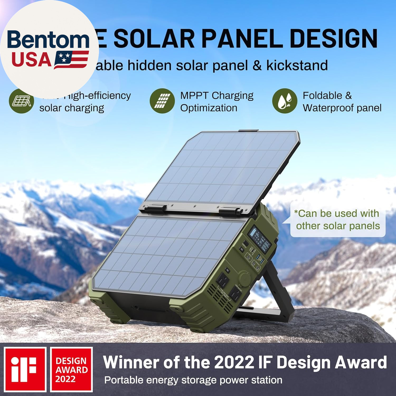 1600W Portable Power Station 1024Wh LiFePO4 Solar Generator Backup Battery
