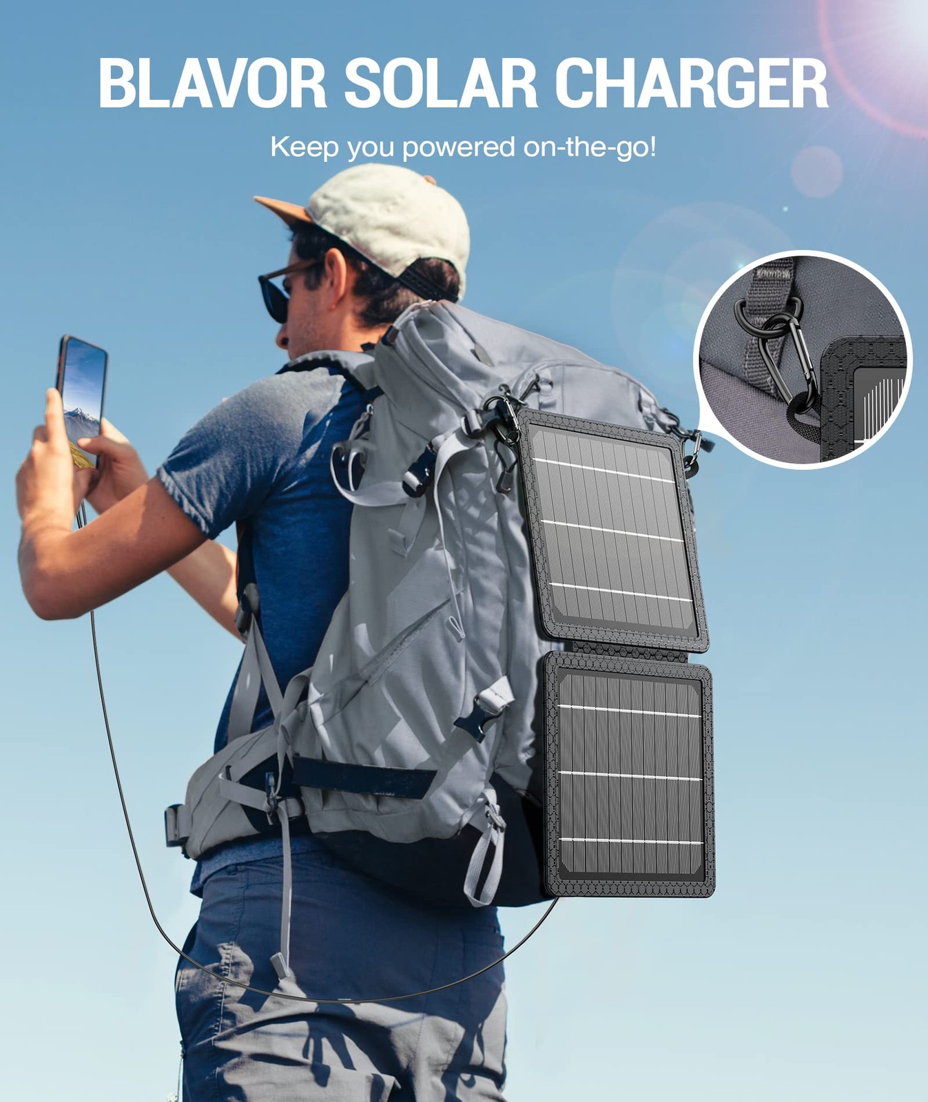 BLAVOR 10W Portable Solar Charger(5V/2A Max), Small Foldable Solar Panel with…