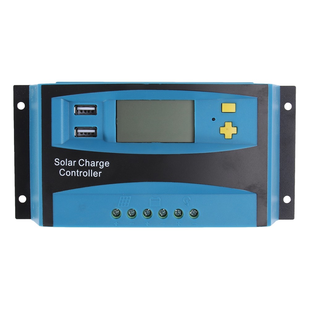 1Pcs Solar Panel Regulating Charge Controller with Dual USB Durable Blue Design