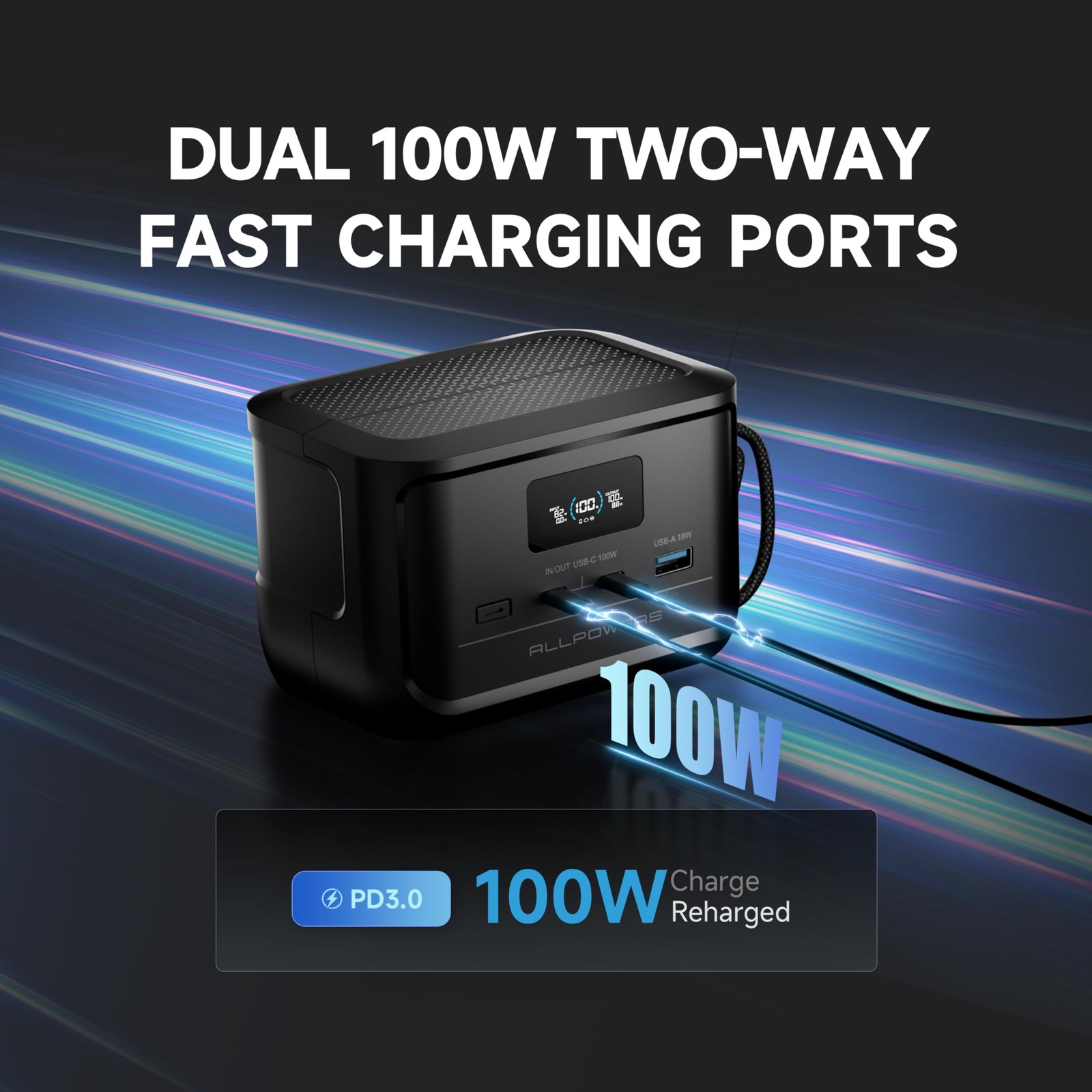 ALLPOWERS SOLAX P100 Portable Power Station 99WH USB-C 100W Mini Generator LFP