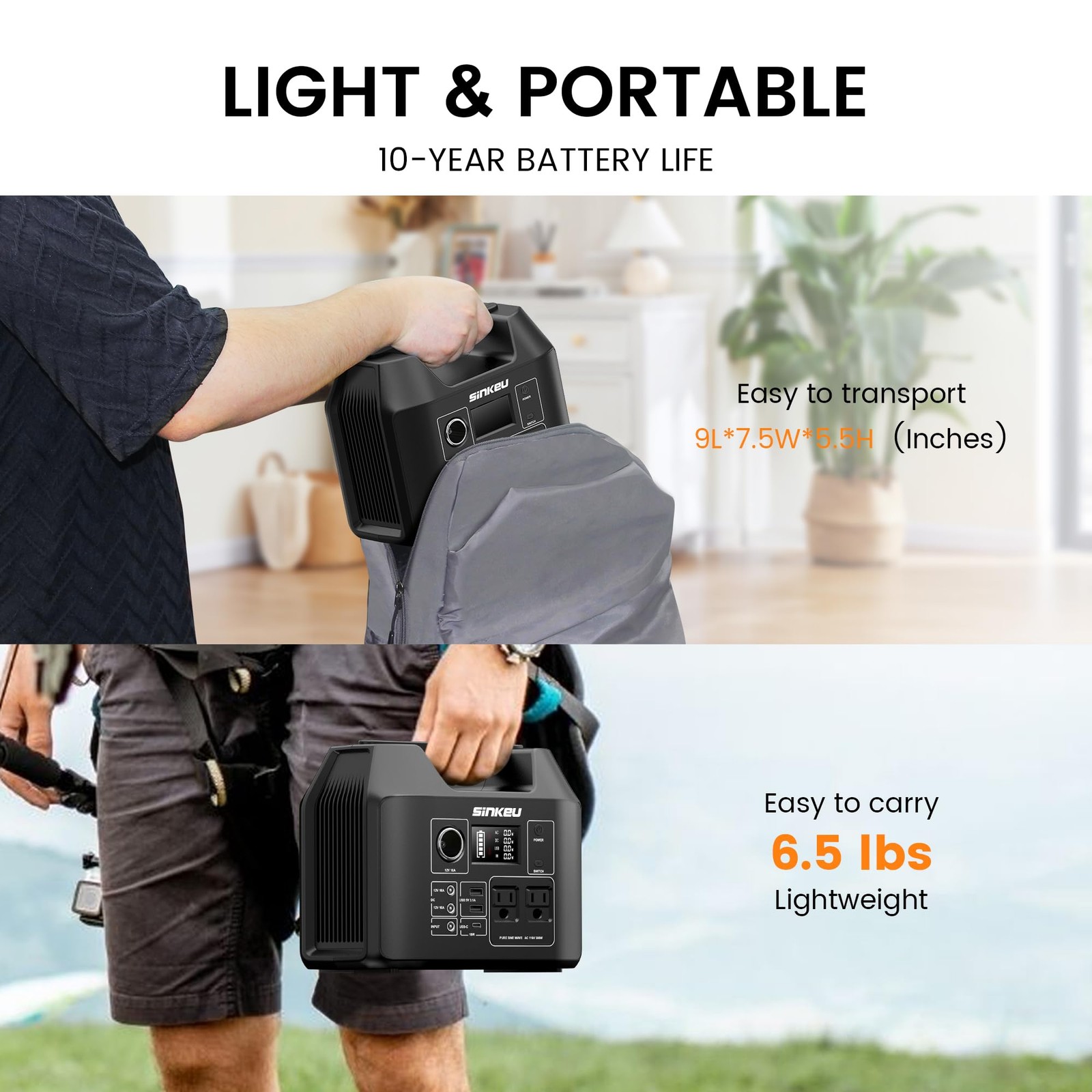 SinKeu Portable Power Station 80000mAh, 256Wh LiFePO4 Battery Backup,300W AC …