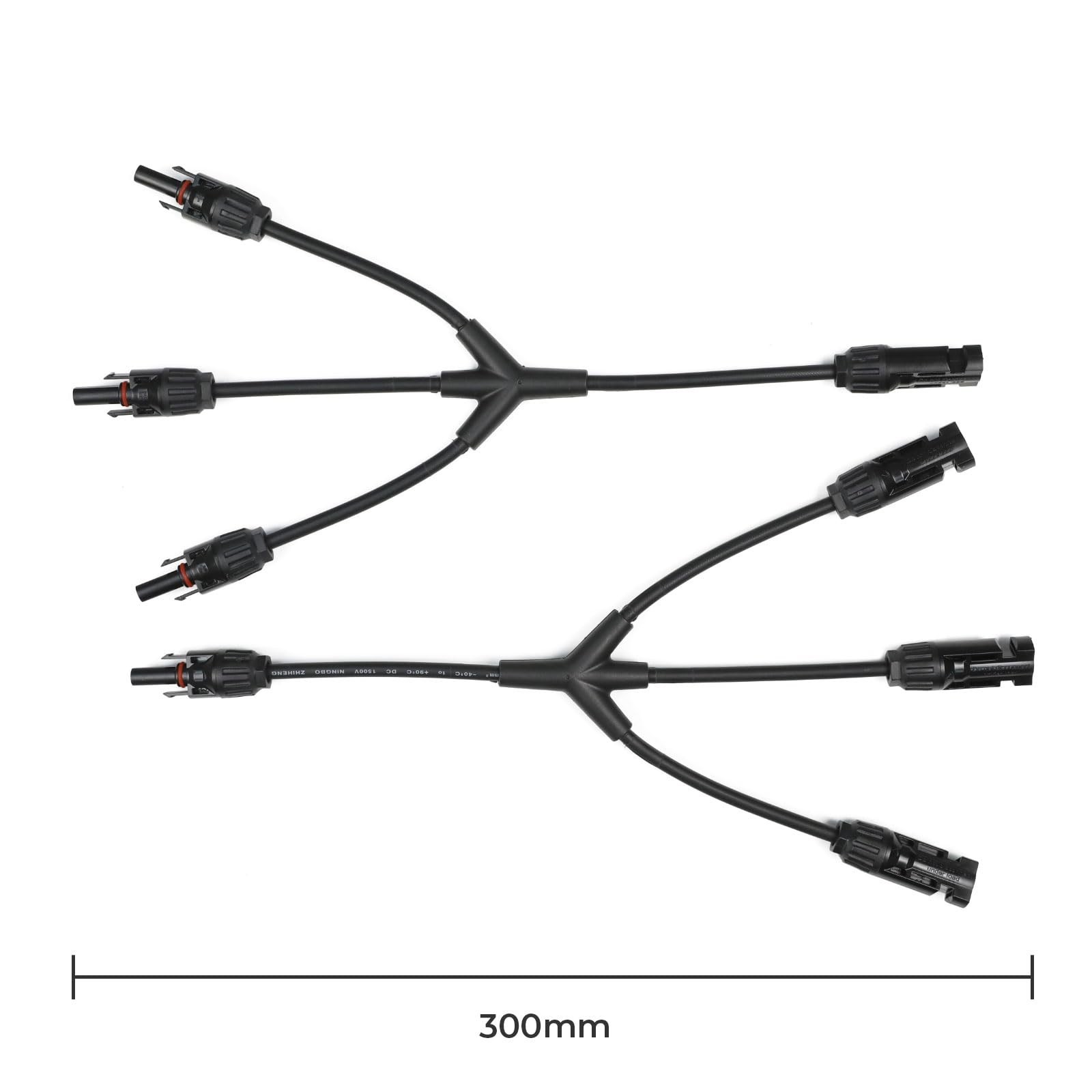 Solar Connectors M Branch Parallel Adapter Cable – MMMF & FFFM Pair, 1 Pack