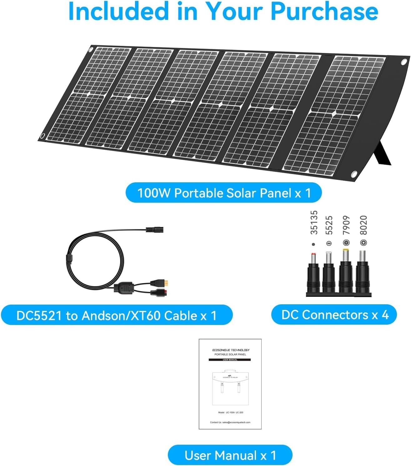 High-Efficiency 100W Solar Charger – Compact & Waterproof for Outdoor Adventures