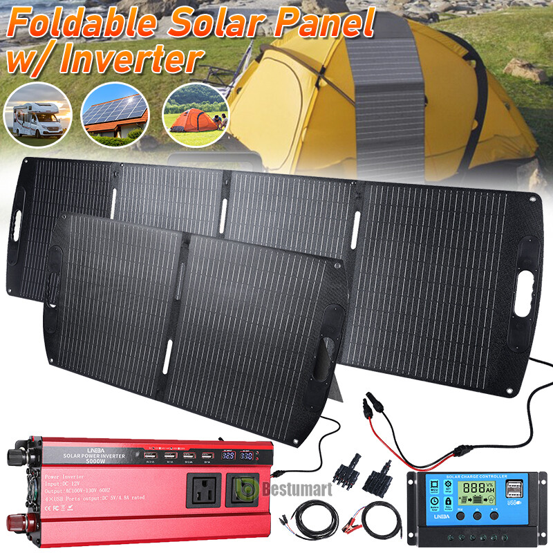 200W Portable Foldable Solar Panel Kit Solar Charger for Rv Camping Home