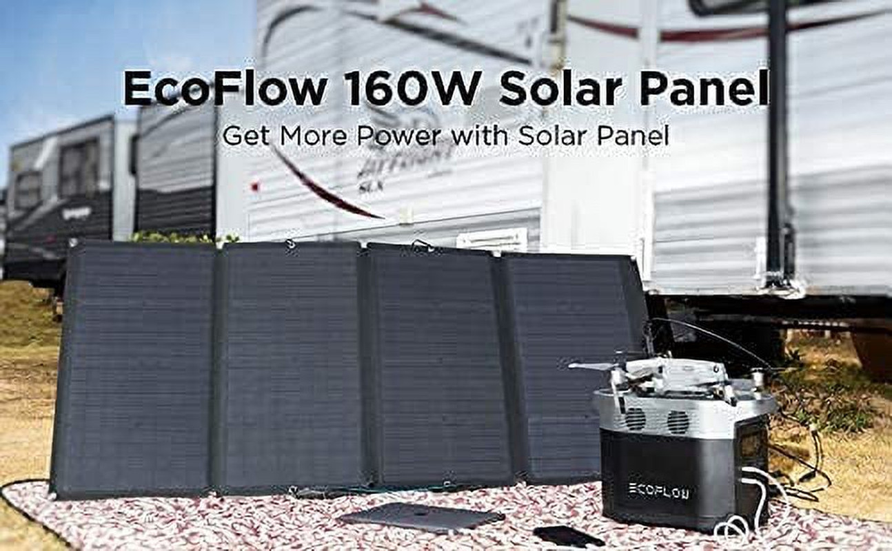 160W Portable Solar Panel for Power Station, Foldable Solar Charger with Adjusta