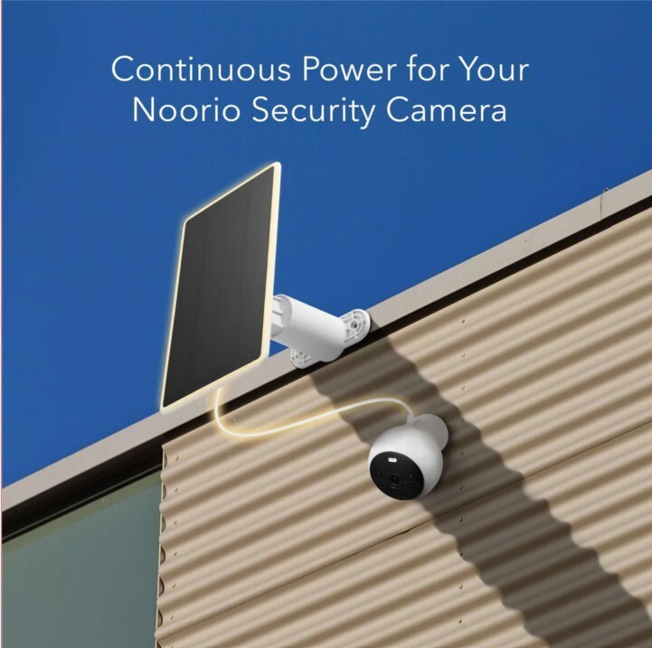 Wasserstein Solar Panel for Noorio B200/B210 Outdoor Security Cameras – White