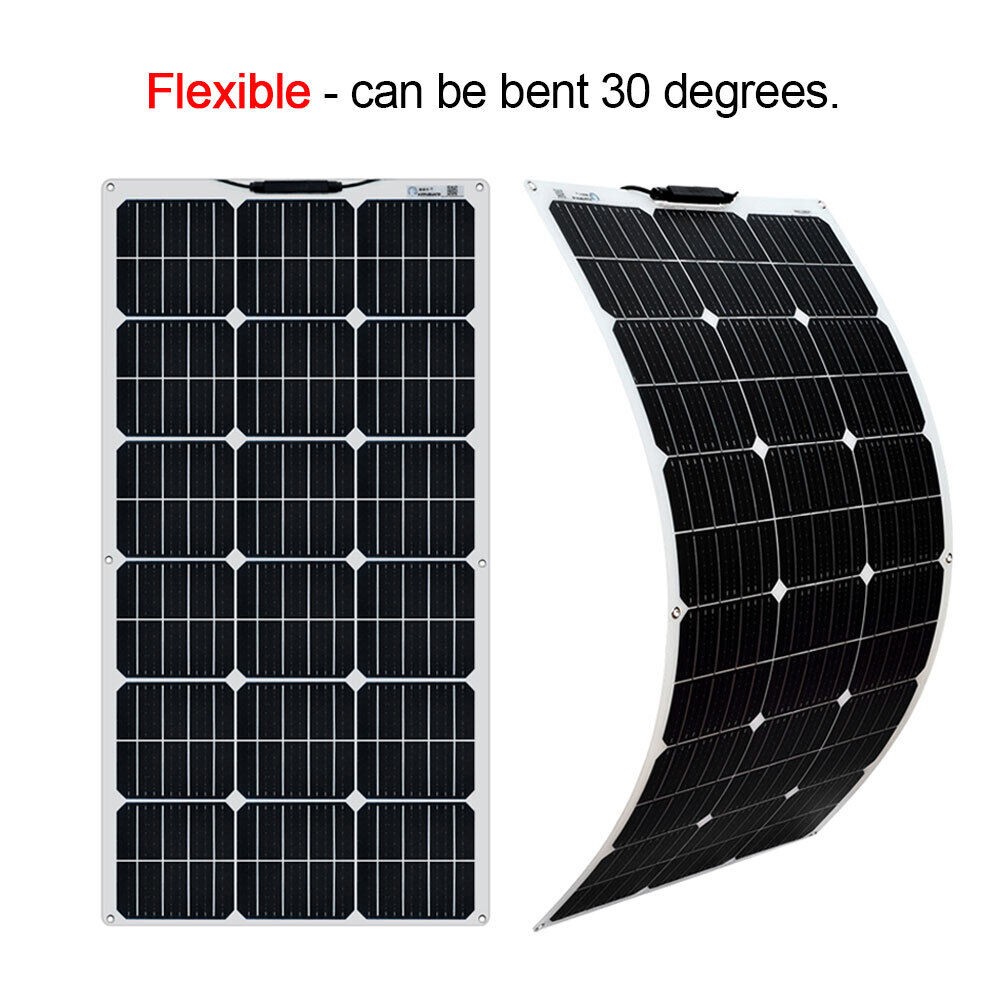 150W Flexible Portable Solar Panel 23.5% RV Rooftop Cabin Car Boat Home Camping