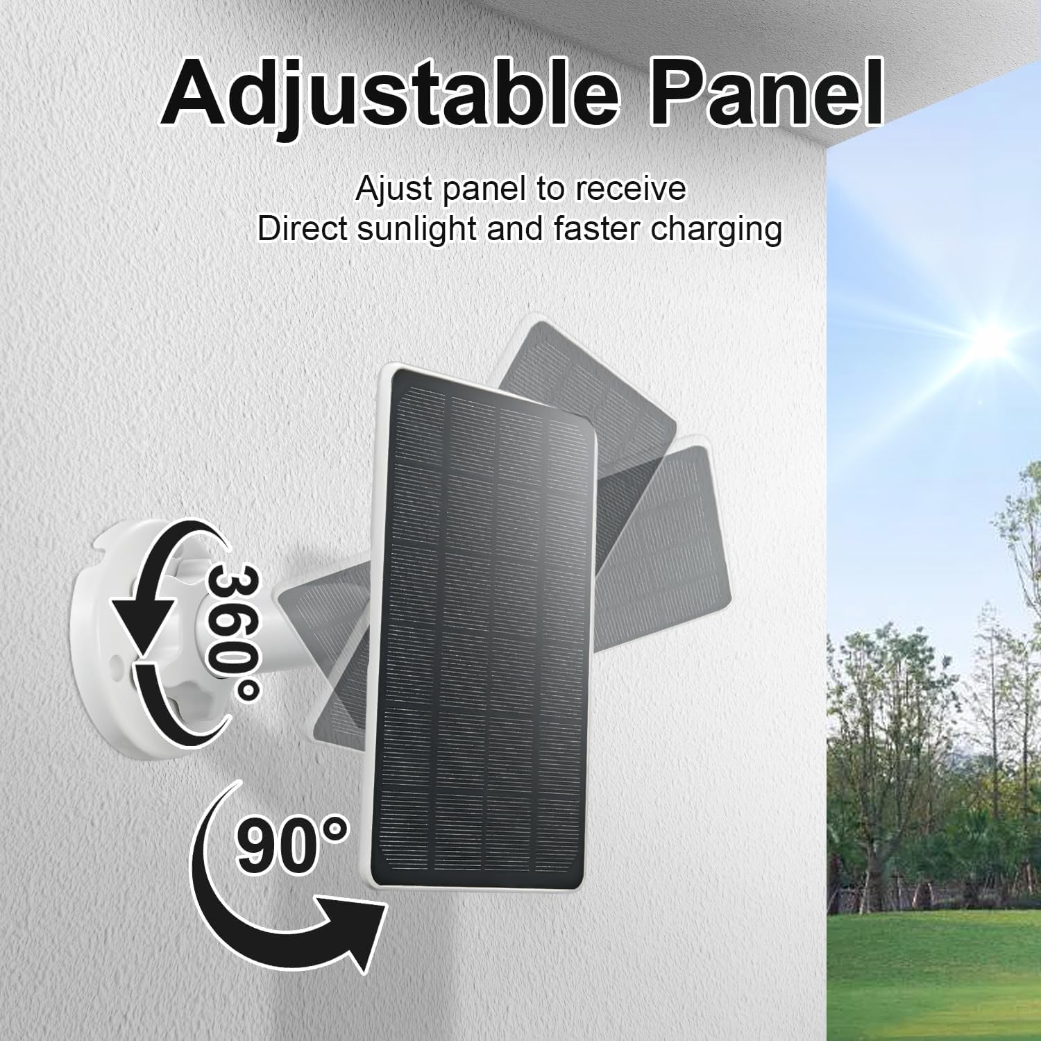 Solar Panel for Tapo Outdoor Security Camera, 5W Solar Charger Compatible with T