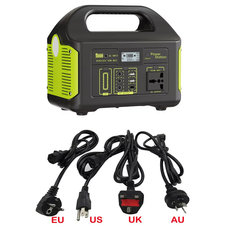 Portable Power Station 500W 460Wh 384Wh with LifePO4 Battery Solar Generator for