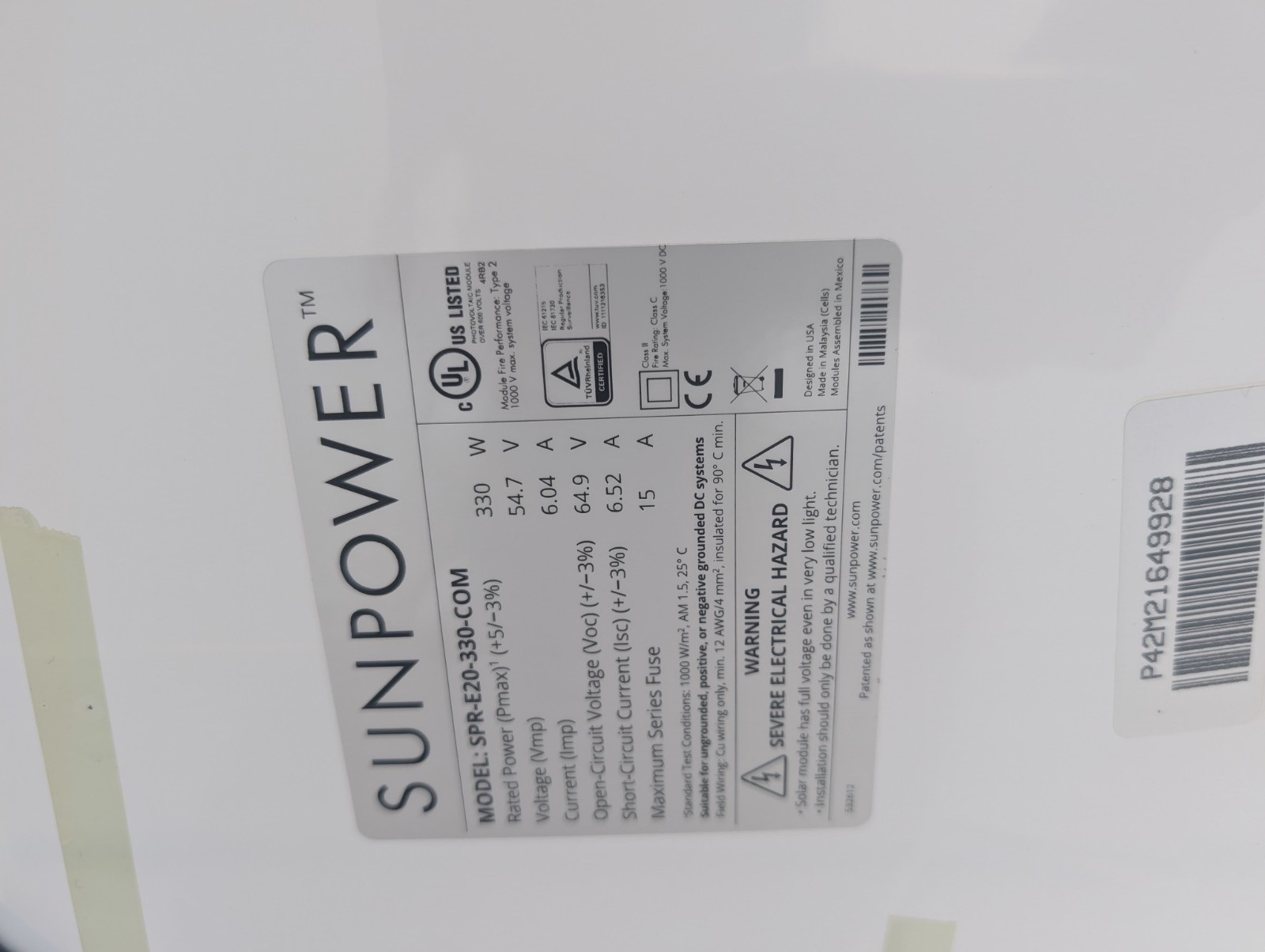 330 watt sunpower solar panels 40 x Panels full pallet 13.2kw!
