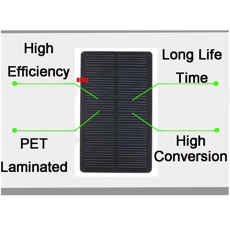 1W Solar Panel Cell 5V 200mA 118x 70mm PET Battery Charger DIY LED Garden Light