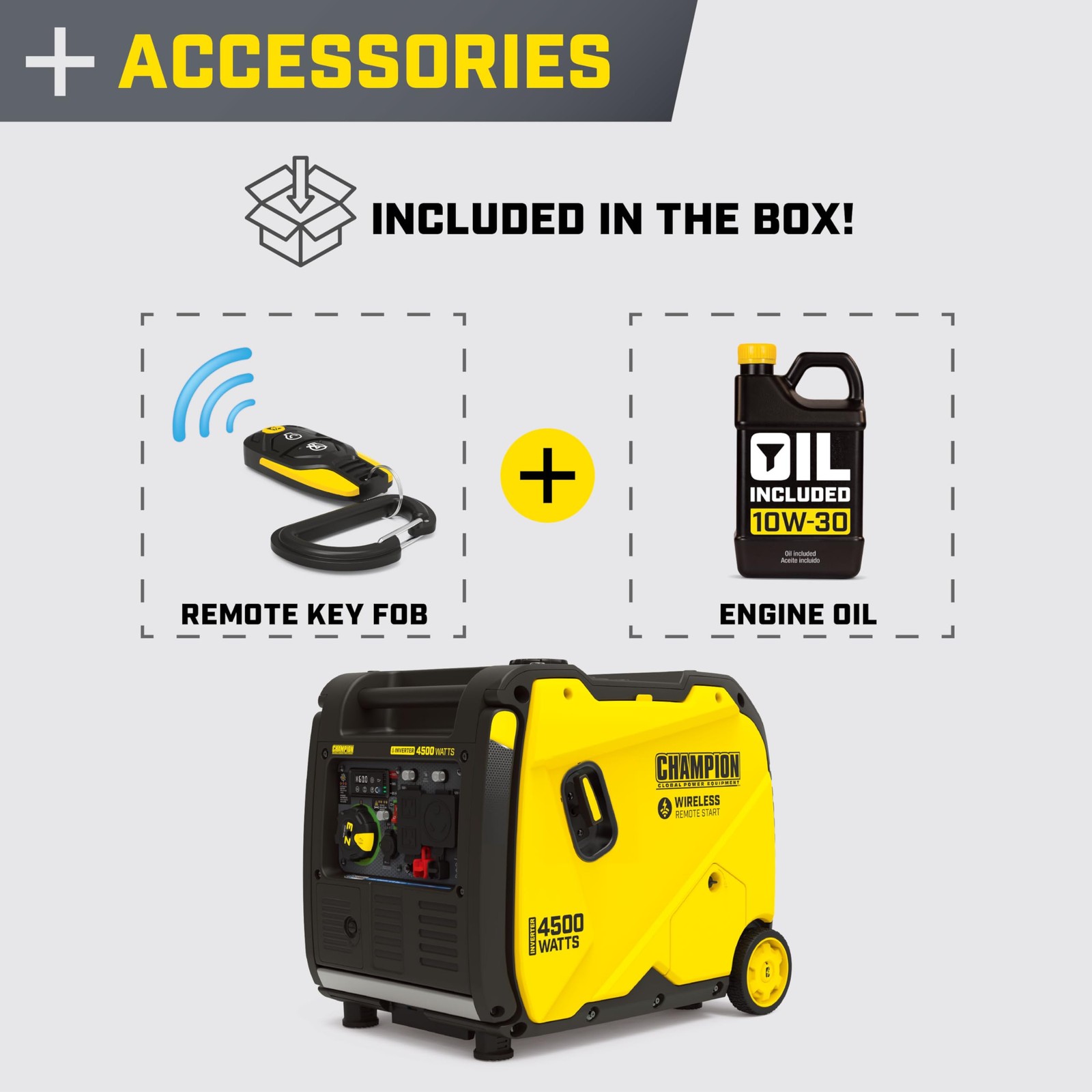 Champion Power Equipment 4500Watt Wireless Remote Start Inverter Generator wi…