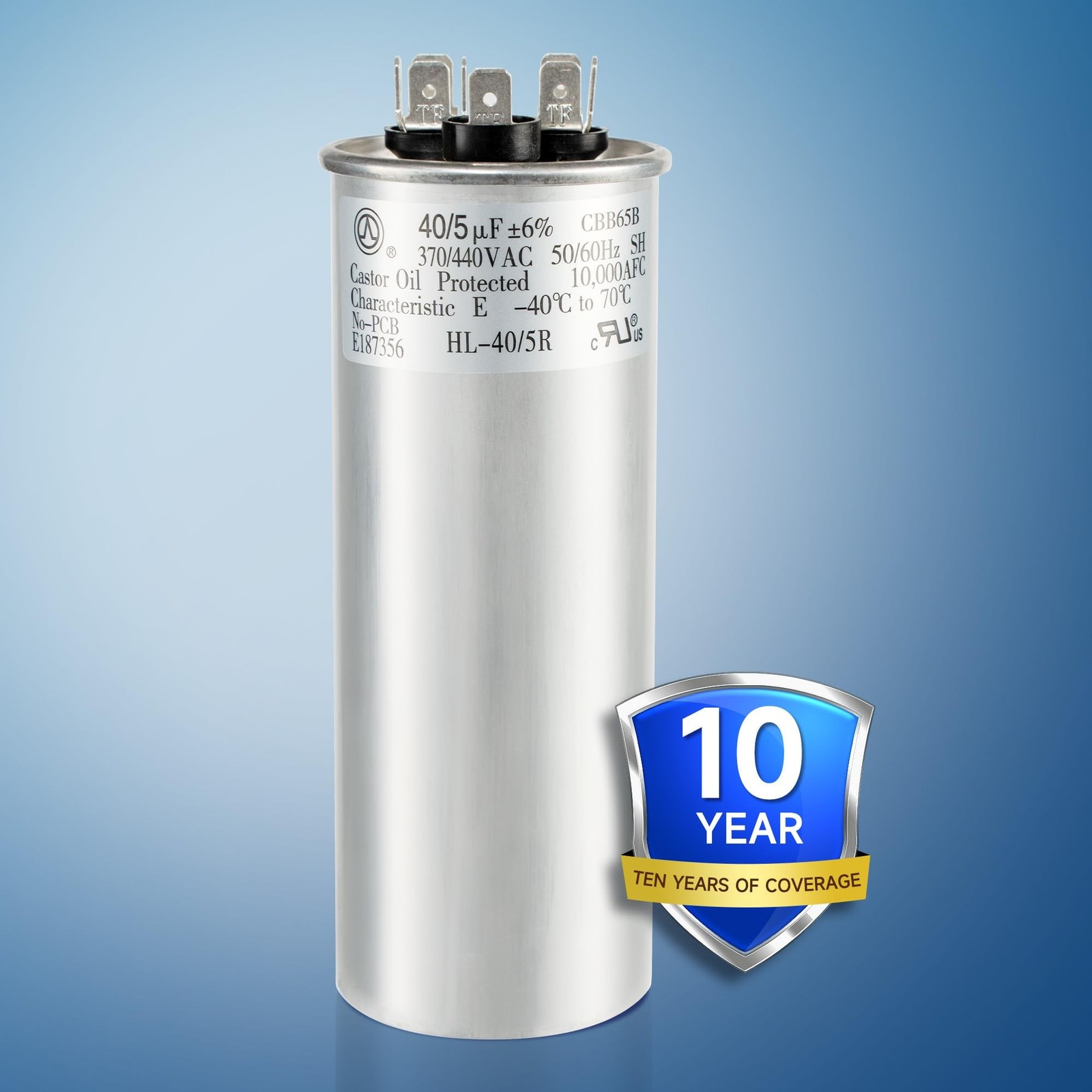 40+5 uF 40/5 MFD ±6% 370V/440VAC CBB65 Dual Run Circular Start Capacitor fo