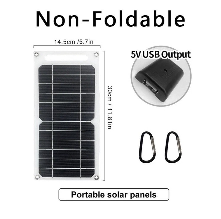 USB Solar Panel Power Bank for Outdoor Camping Hiking Phone Charger 5V Portable