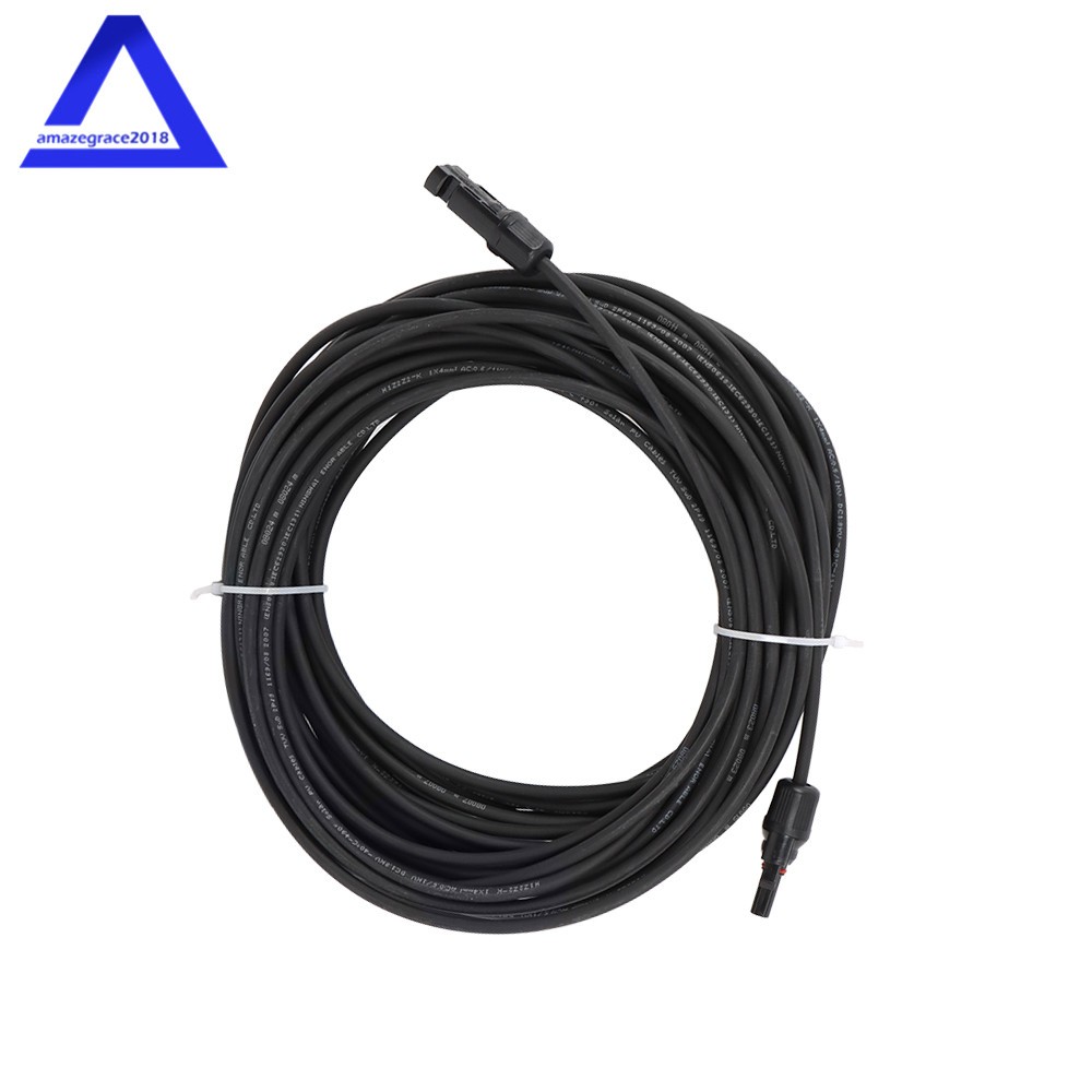 12AWG 20M Solar Panel Extension Cable Black+Red W/ M4 Connector For RV/Boat