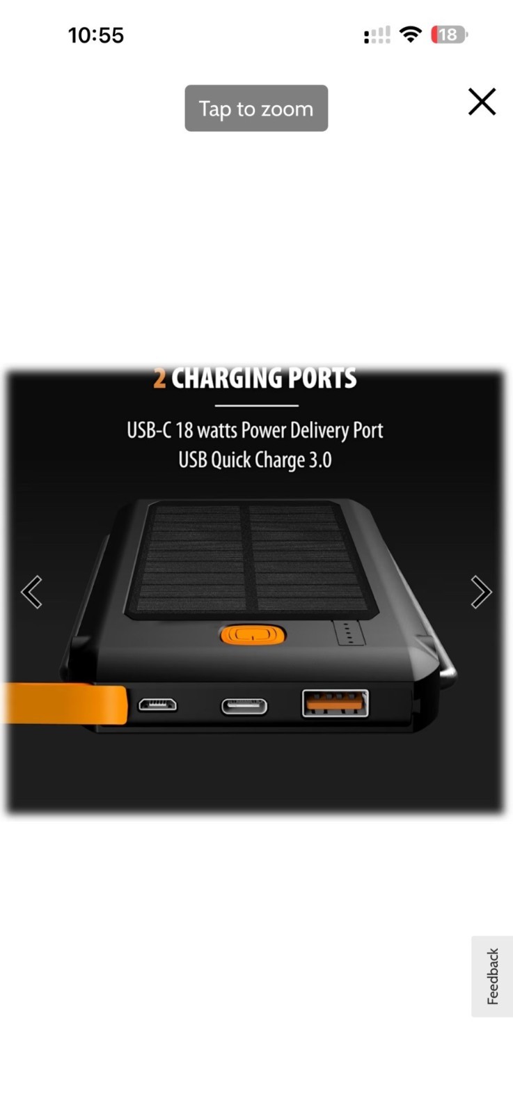 Tough Tested Solar IP44 LED10 Power Pack 10000mAh LED Light Panel NWB