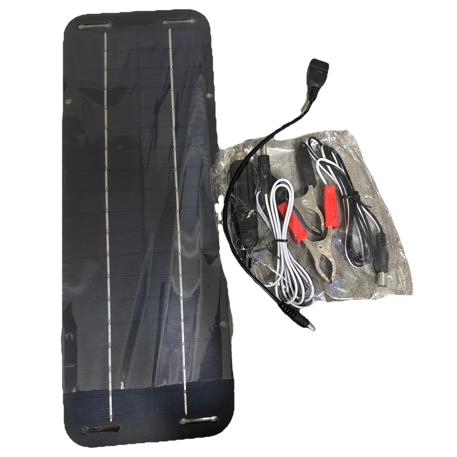 Solar Trickle Charger, 14 X 5 inch Portable Solar Powered Charger Kit New
