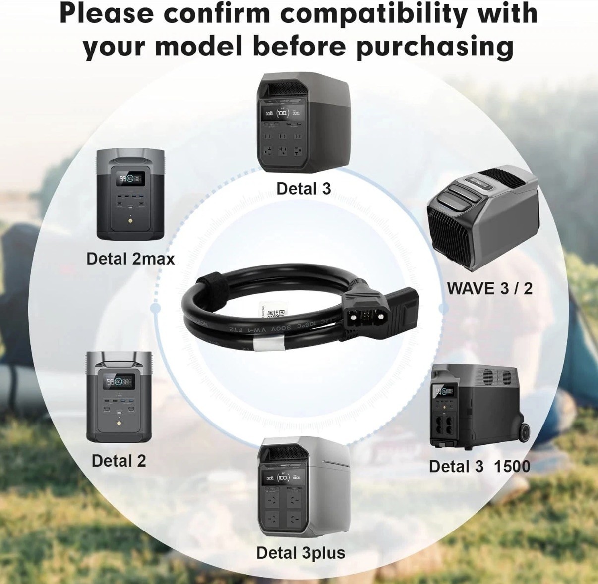 Extra Battery Cable for Ecoflow, XT150 Extra Battery Cable Compatible with Delta