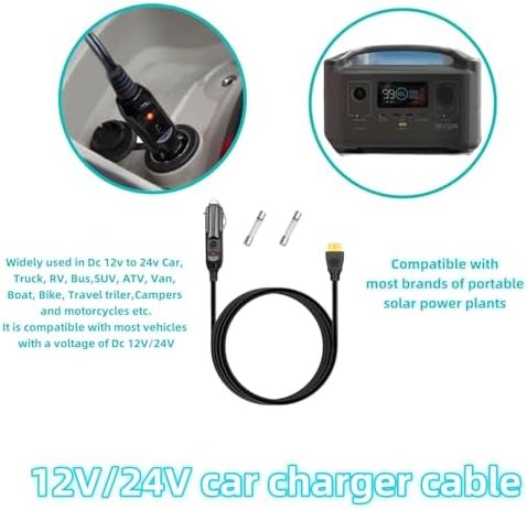 6.8FT Portable12V/24V Car Charger Suitable Compatible Ecoflow Delta/River, Bluet