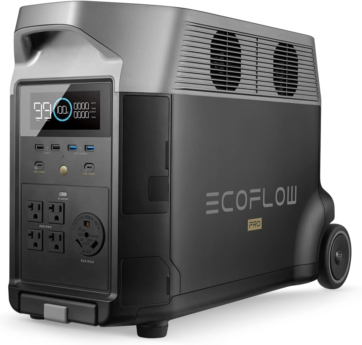 Portable Power Station 3600Wh DELTA Pro, 120V AC Outlets X 5, 3600W, 2.7H Fast C
