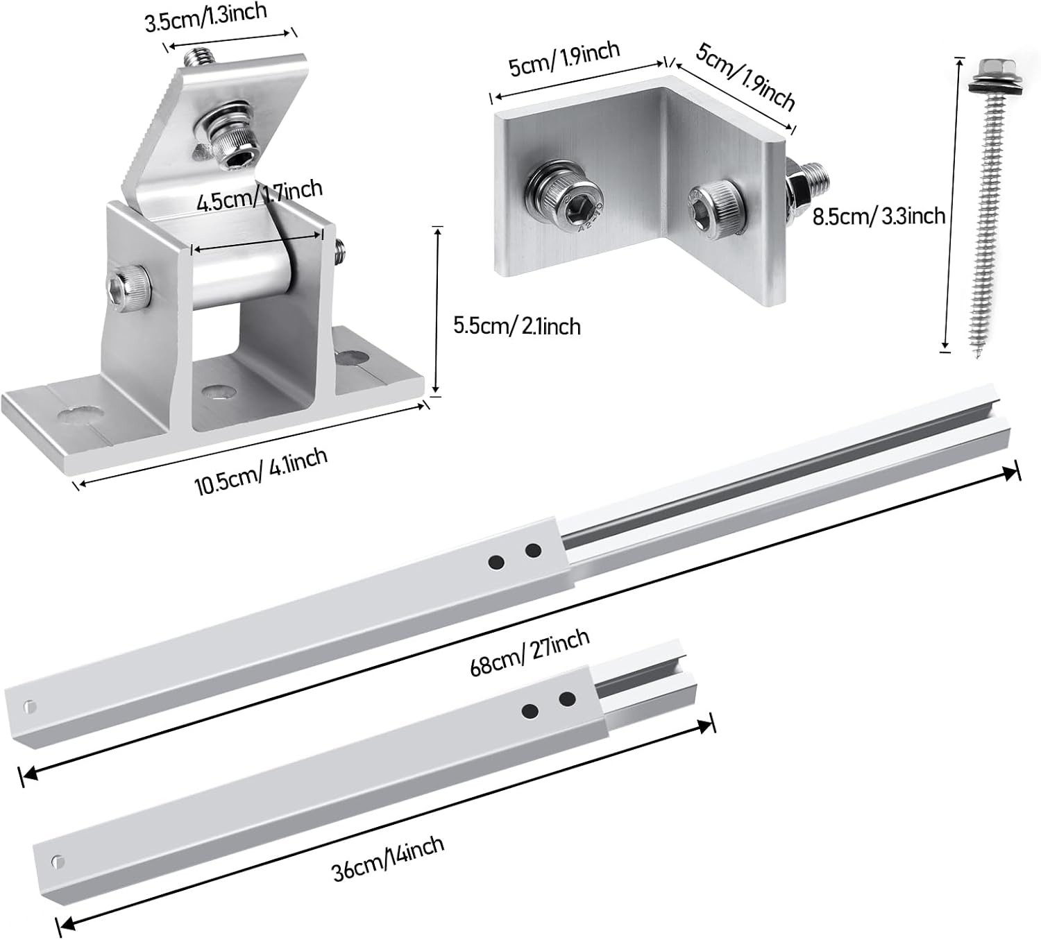 Adjustable Solar Panel Tilt Mount Brackets – Aluminum Alloy Mounting Brackets Su
