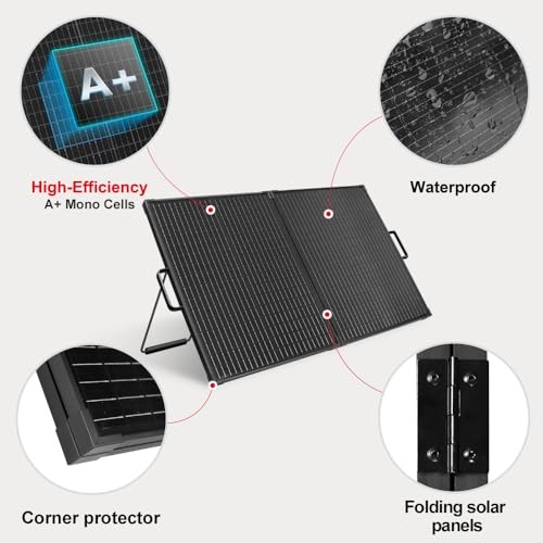 100W 12V Portable Solar Panels Suitcase with Waterproof 10A Charge 100W Pro