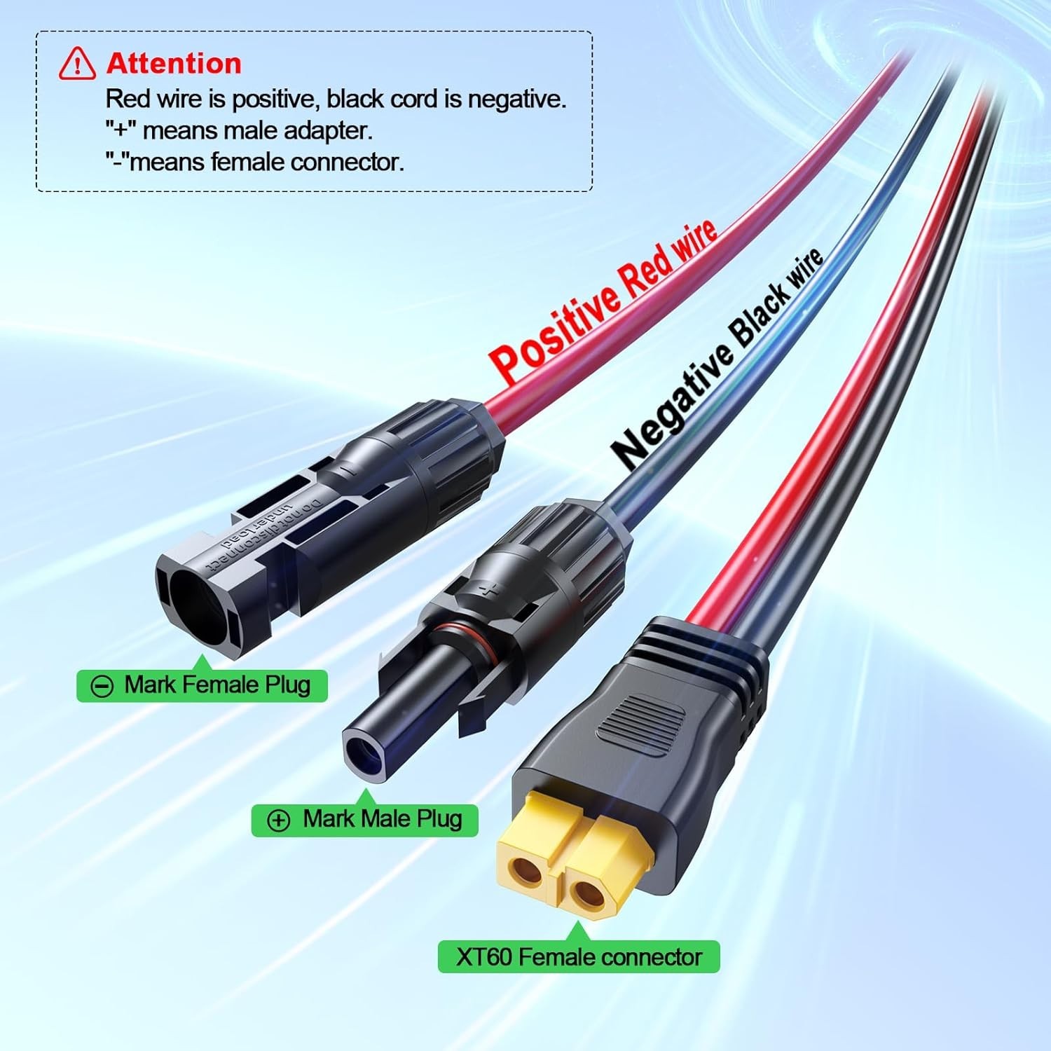 Dynamic 12AWG Solar Connector to XT60 Cable for Efficient Power Connection