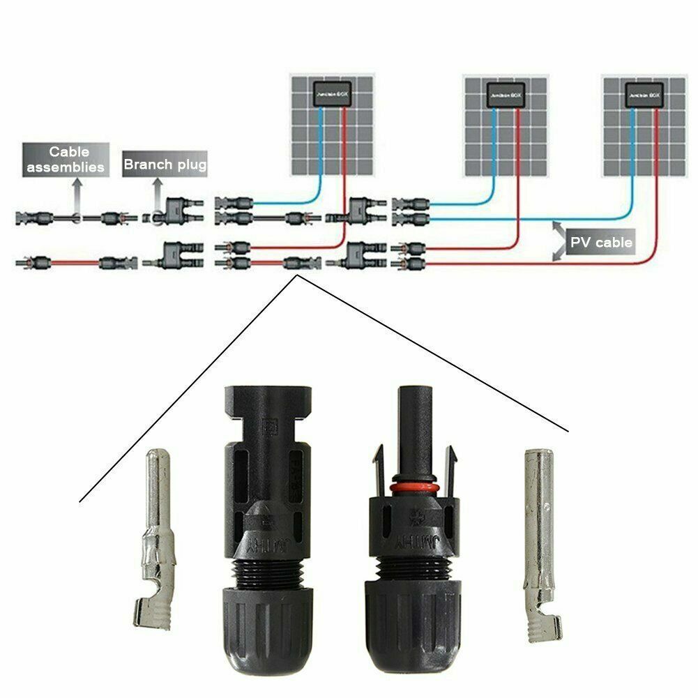 1~300 Pairs Male Female M/F DIY Solar Panel Wire Cable Waterproof Connectors