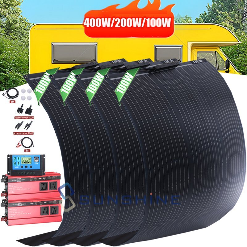 4000W Complete Solar Power Generator 400W Solar Panel Kit Home 110V Grid System