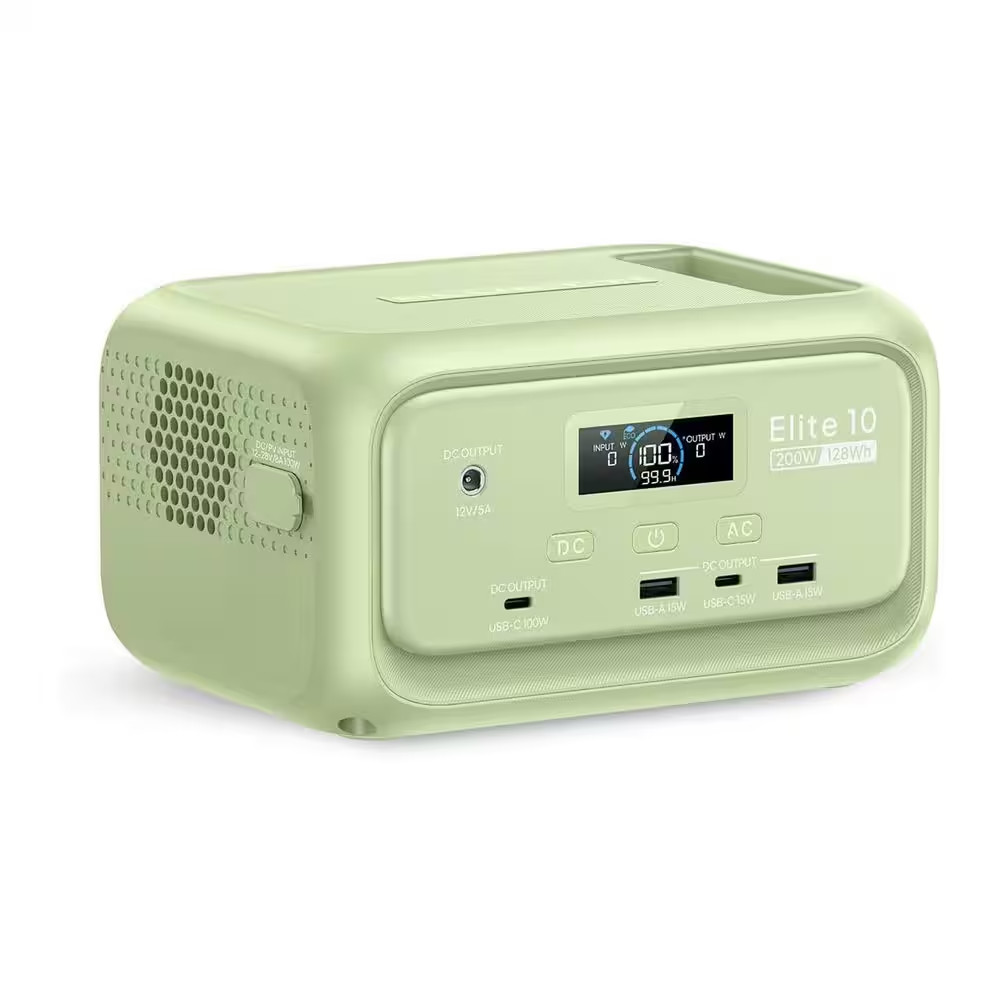 200W Continuous/600W Peak Output 128Wh Portable Power Station, Push Button Start