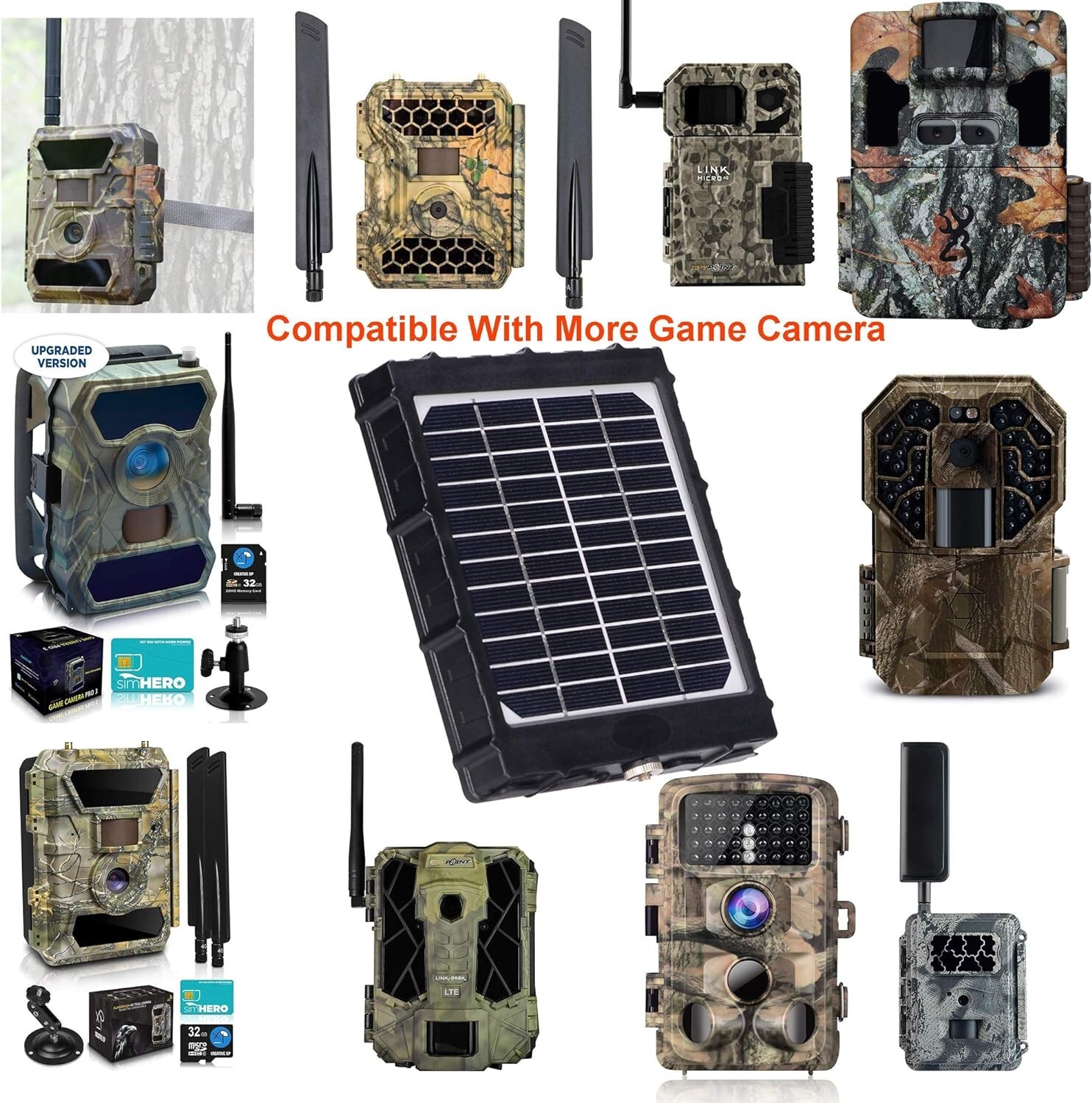 Trail Camera Solar Power Panel 8000mAh 3W Supporting 12V 9V 6V for All