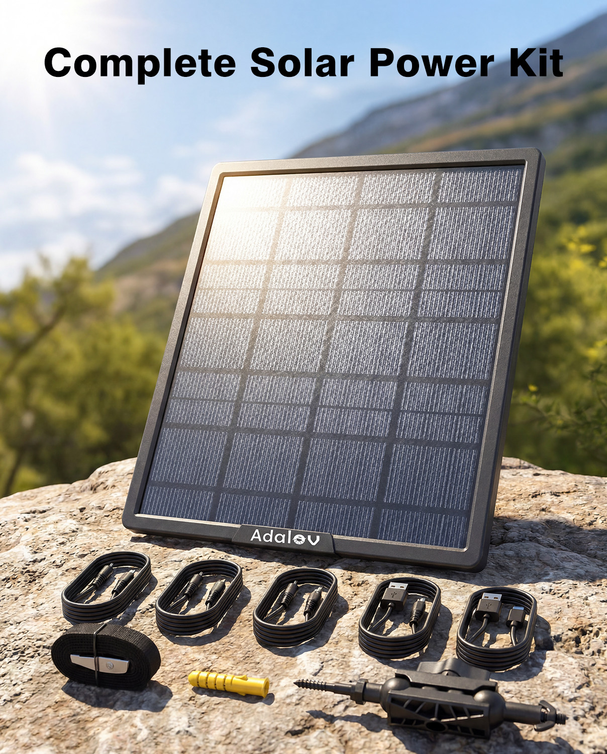 25000mAh 20W Solar Panel Kit 360° Mount for Security Trail Cameras WIFI Bridge