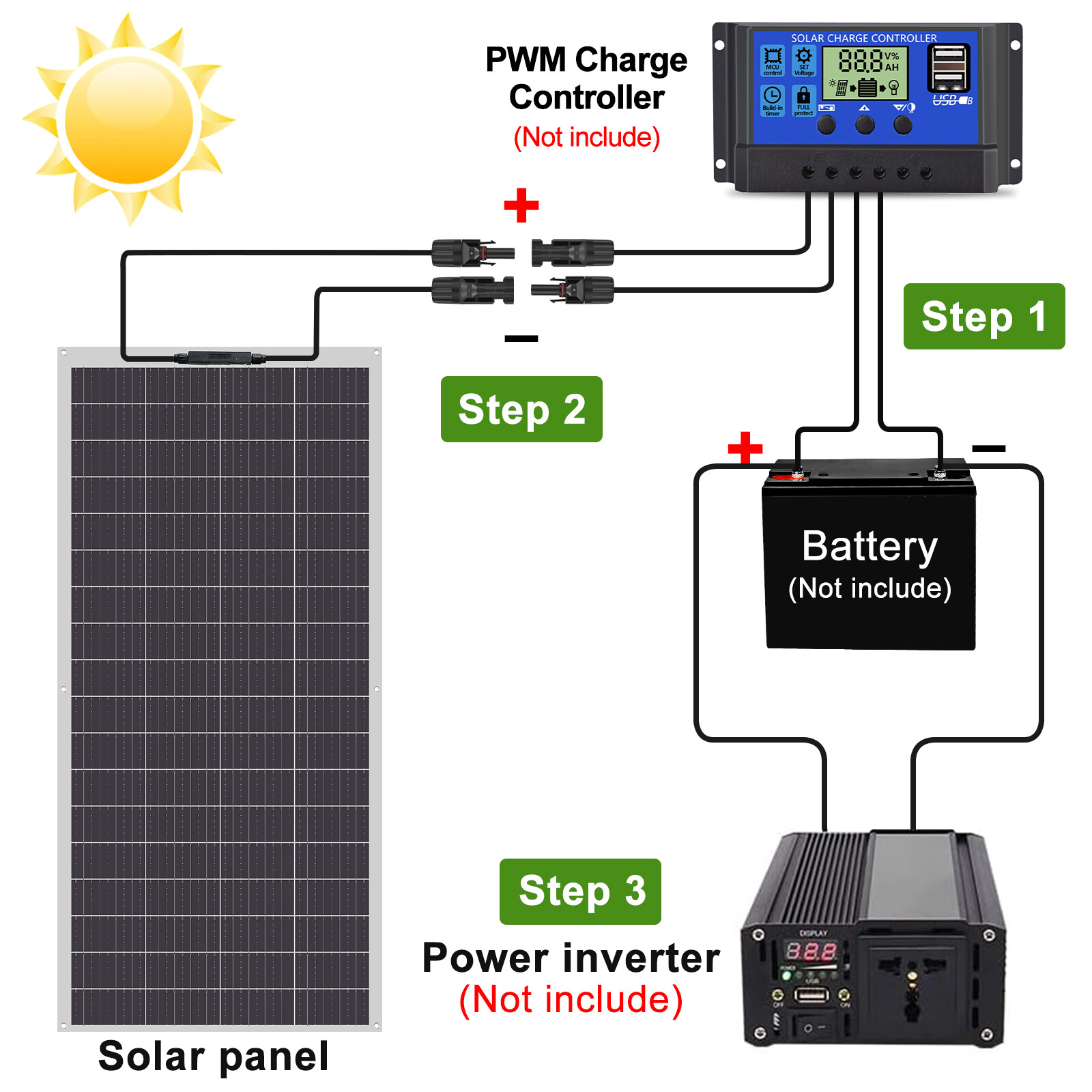 300W Flexible Solar Panel Mono 12V Home RV Boat Camping Power Battery Charging