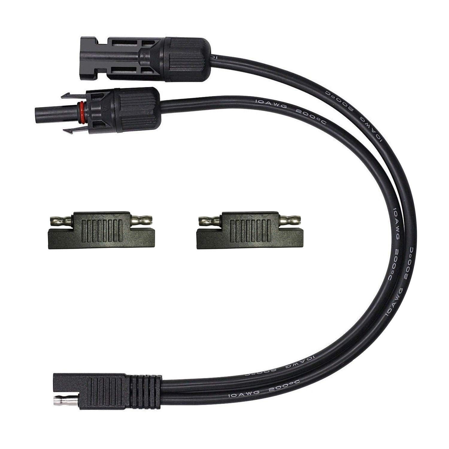 Solar Panel Connectors 10AWG MC-4 to SAE Extension Cable for RV Solar Battery
