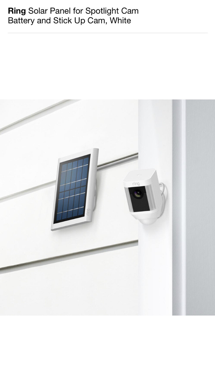 Ring Solar Panel Compatible with Spotlight Cam Battery & Stick Up Cam Battery