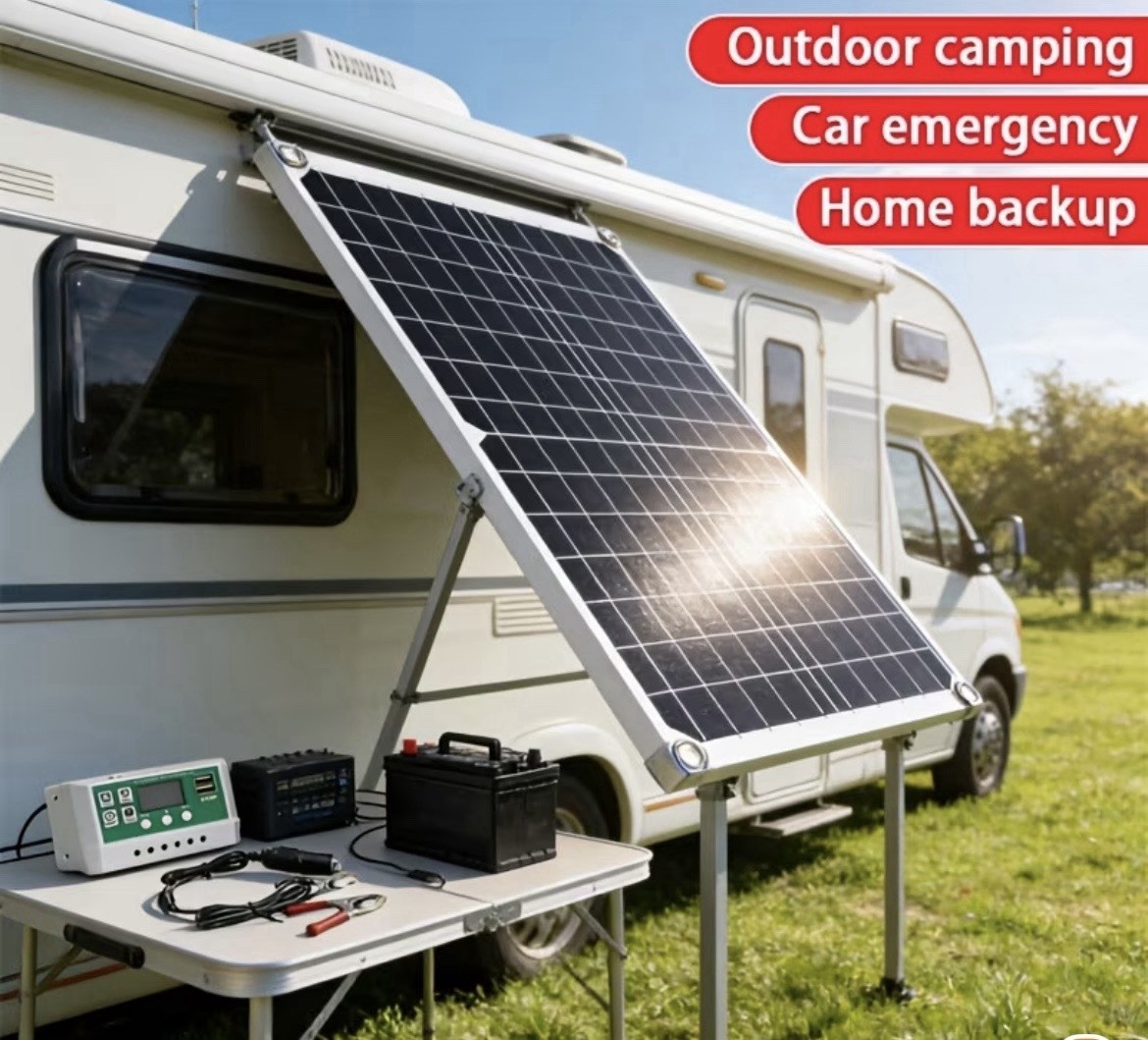 10W Portable Polycrystalline Waterproof Solar Panel USB, 30cm Off-Grid