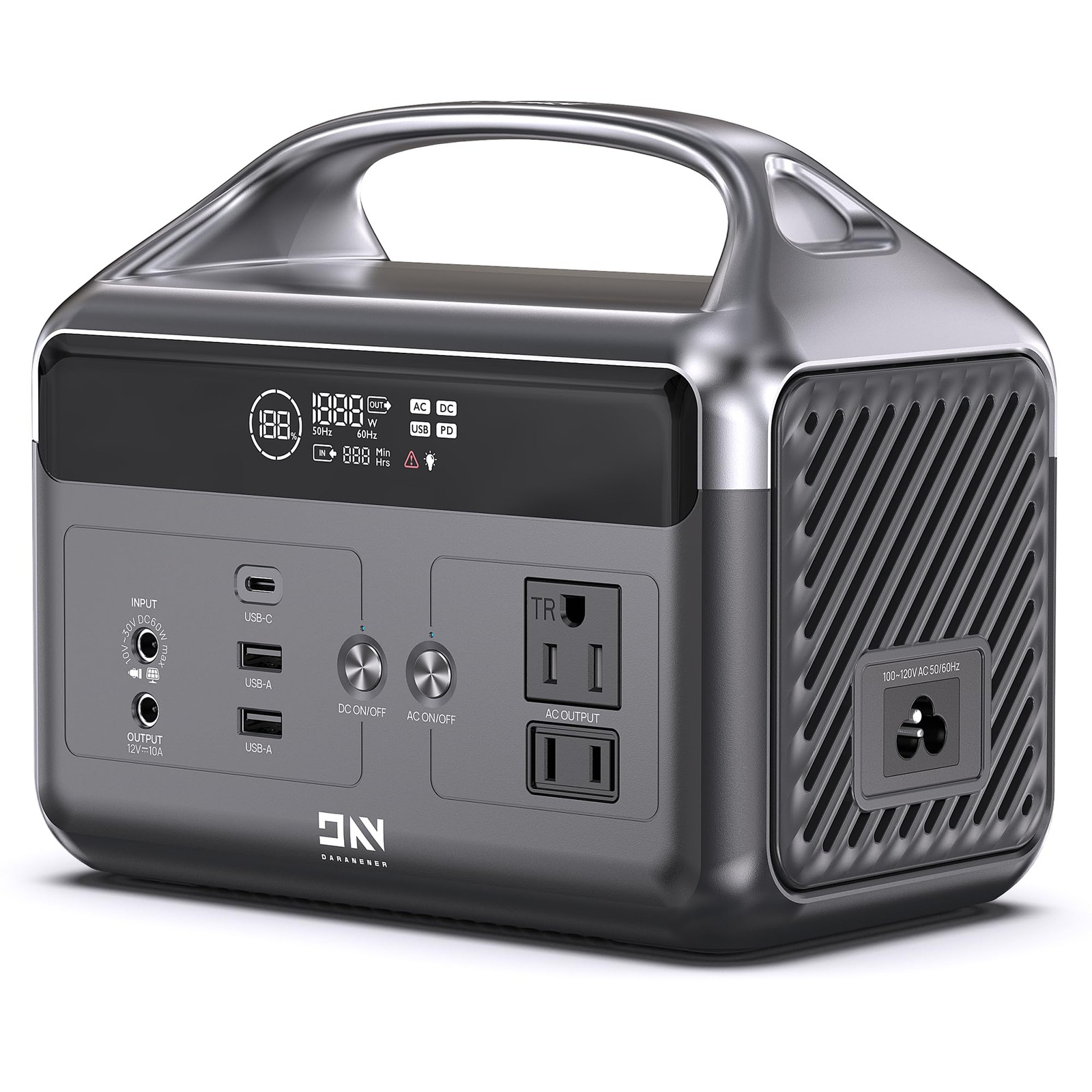 DaranEner 300W Portable Power Station, 192Wh LiFePO4 Solar Generator (600W Su…