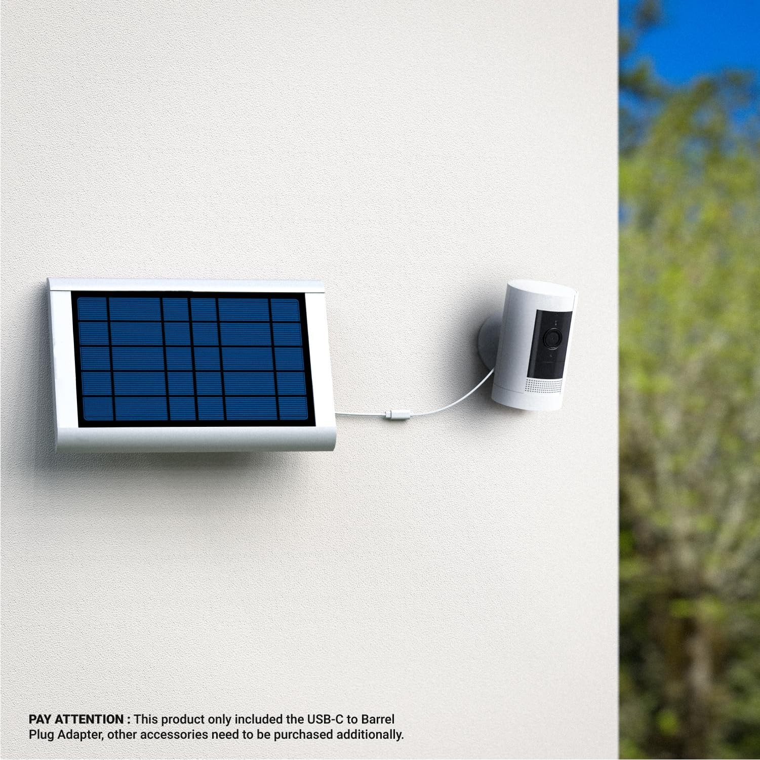 Ring USB-C to Barrel Plug Adapter for Solar Panels and Security Cameras